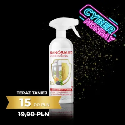 Płyn do mycia okien, szyb NANOBAUER GLASS EXTREME CLEANER 750 ML