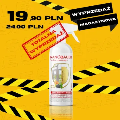Płyn do mycia okien, szyb NANOBAUER GLASS EXTREME CLEANER 750 ML