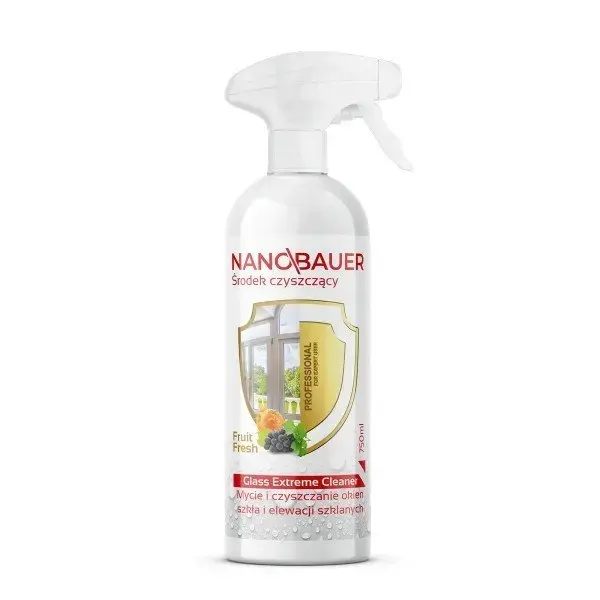 Płyn do mycia okien, szyb NANOBAUER GLASS EXTREME CLEANER 750 ML