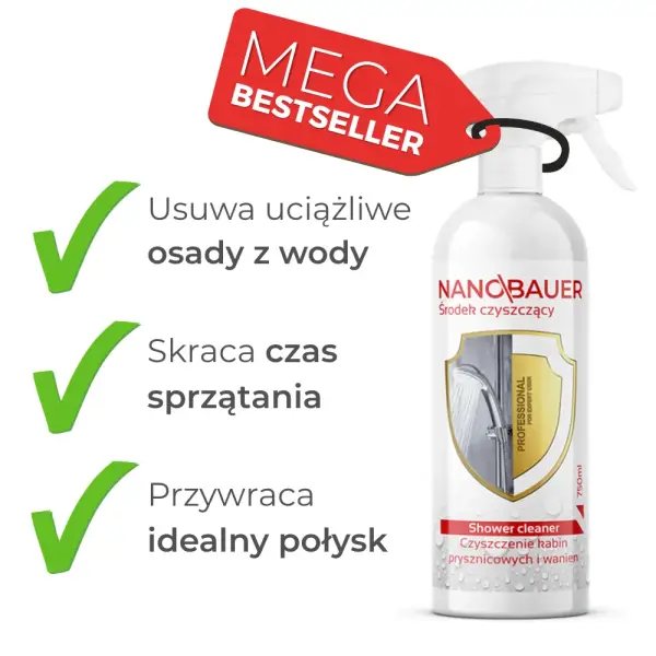 3-pak Płyn do usuwania kamienia z kabiny, mycia łazienki i HAIP
