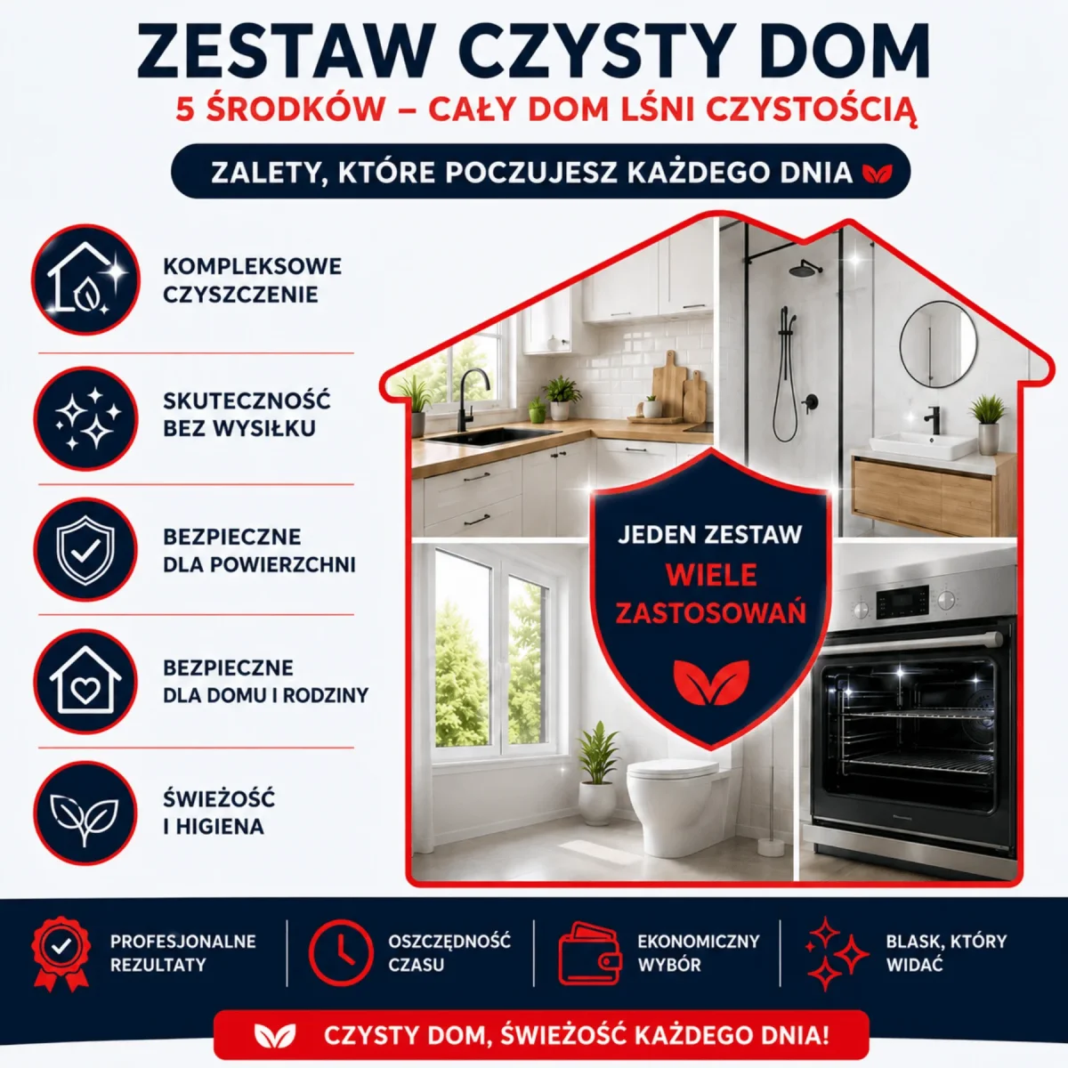 NANOBAUER® CZYSTY DOM zestaw 5 środków czyszczących PROMOCJA