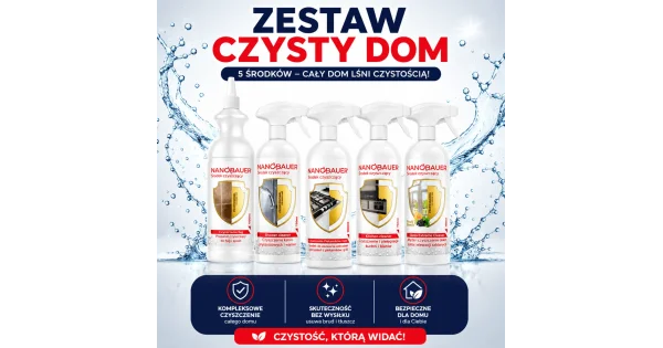 NANOBAUER® CZYSTY DOM zestaw 5 środków czyszczących PROMOCJA
