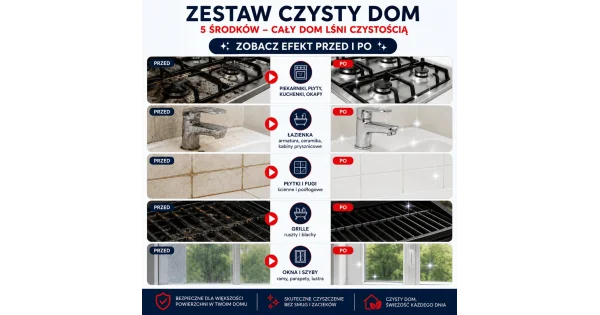 NANOBAUER® CZYSTY DOM zestaw 5 środków czyszczących PROMOCJA