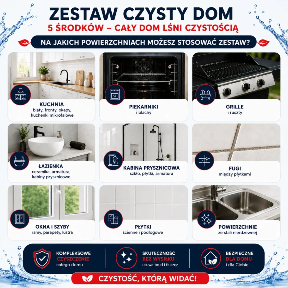 NANOBAUER® CZYSTY DOM zestaw 5 środków czyszczących PROMOCJA