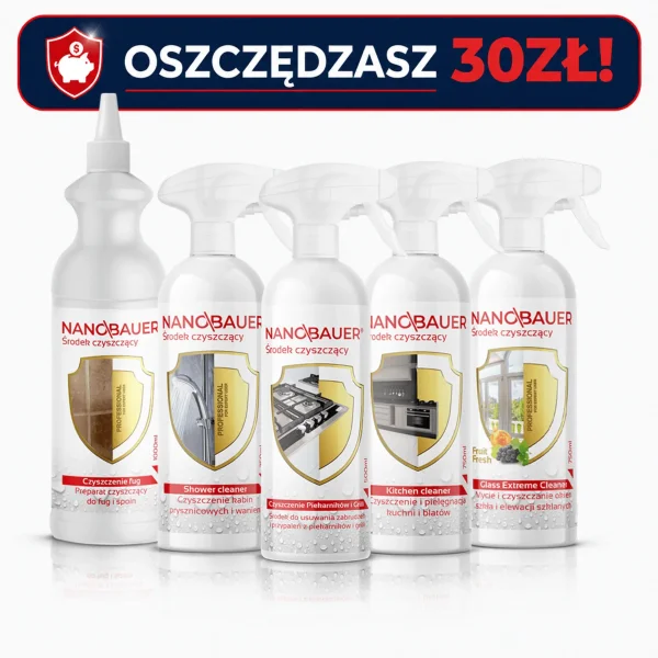NANOBAUER® CZYSTY DOM zestaw 5 środków czyszczących PROMOCJA