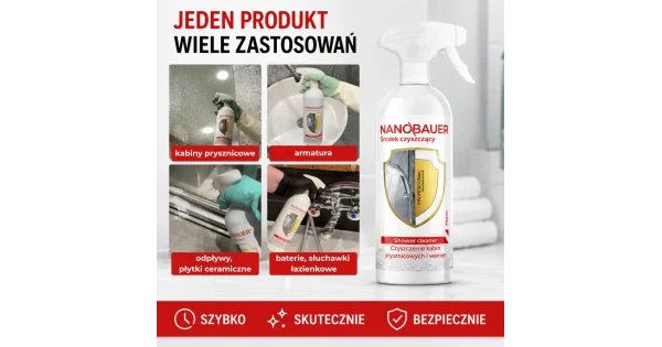 Płyn do usuwania osadów i kamienia z kabiny NANOBAUER SHOWER CLEANER