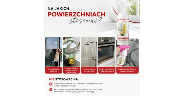 Płyn do mycia okien, szyb NANOBAUER GLASS EXTREME CLEANER 750 ML