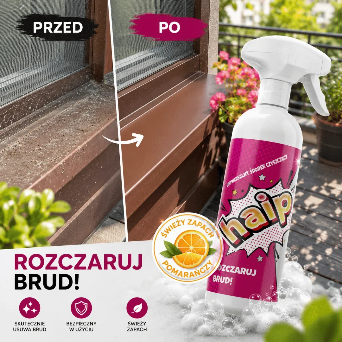 HAIP Uniwersalny środek czyszczący 750 ml + mikrofibra