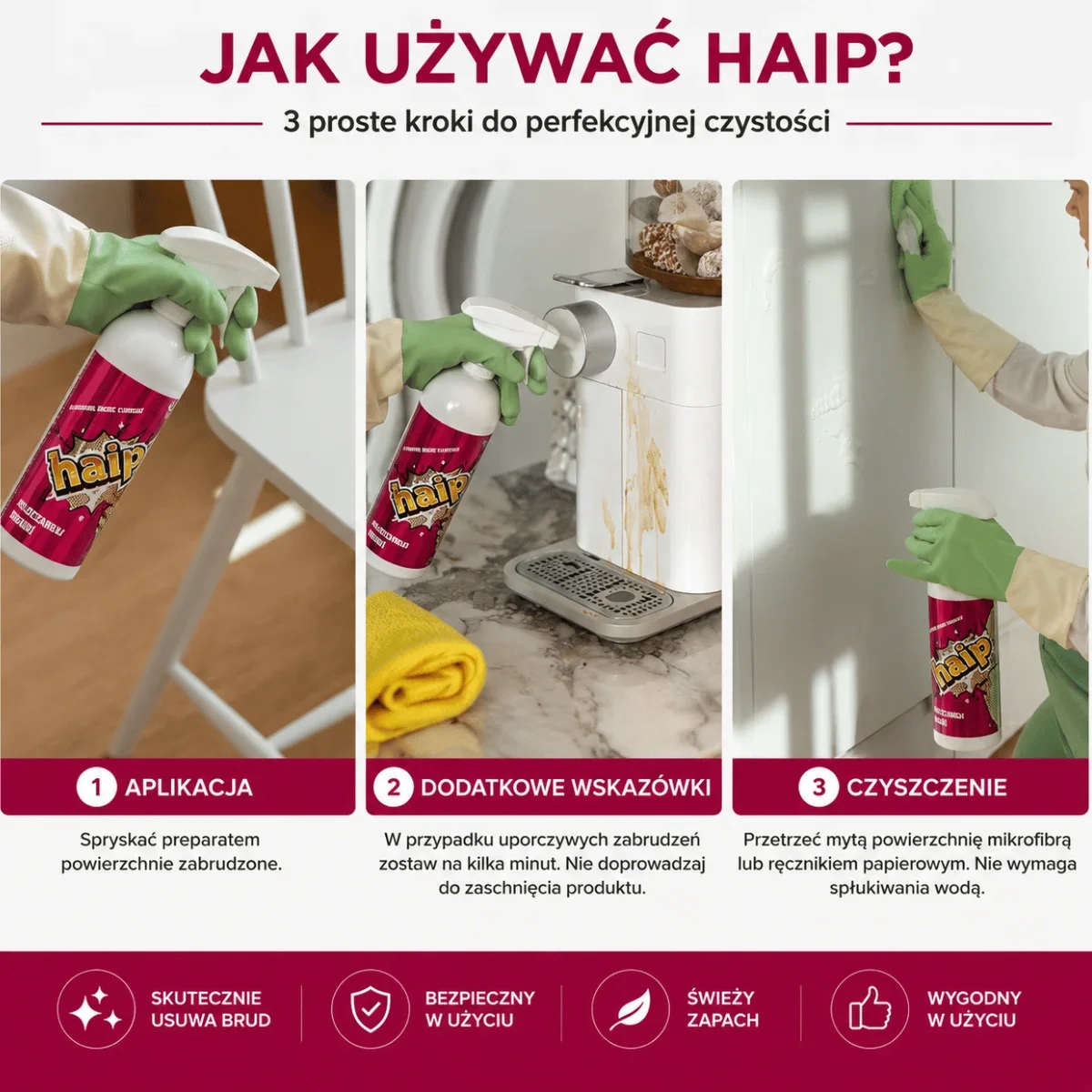 HAIP Uniwersalny środek czyszczący 750 ml + mikrofibra