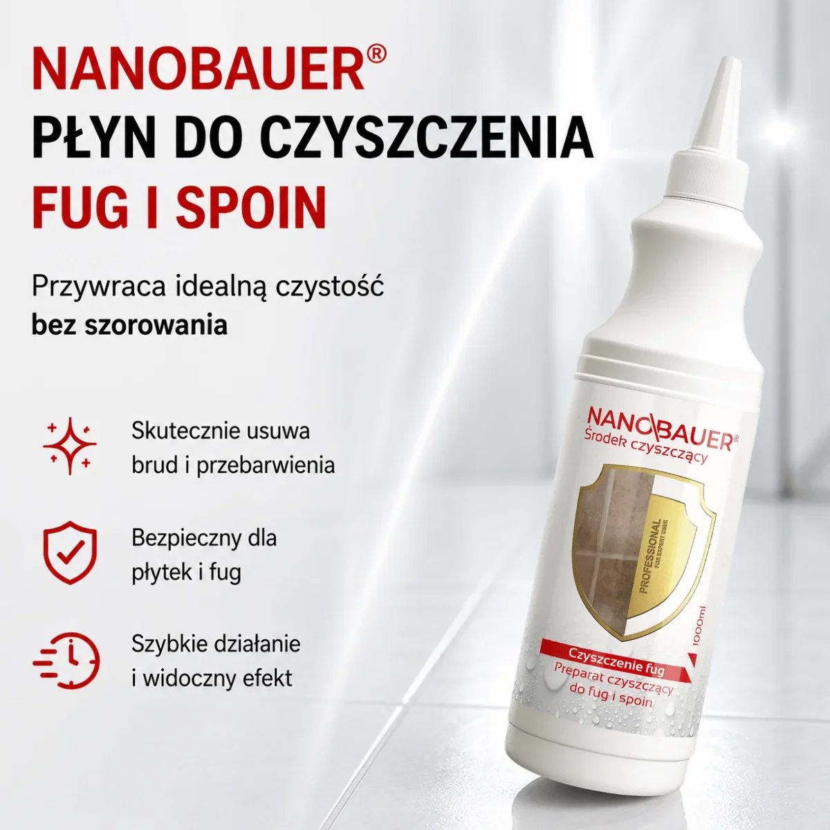 Płyn do czyszczenia i mycia fug i spoin NANOBAUER 1L