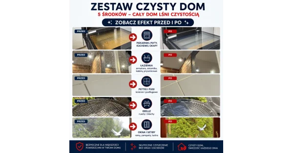 NANOBAUER® CZYSTY DOM zestaw 5 środków czyszczących PROMOCJA