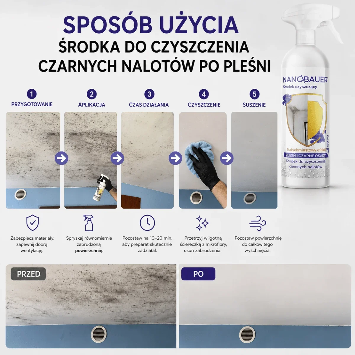Zestaw Łazienkowy - usuwa kamień i pleśń NANOBAUER®