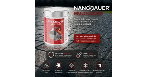 Impregnat koloryzujący do kostki brukowej, betonu NANOBAUER MULTICOLOR