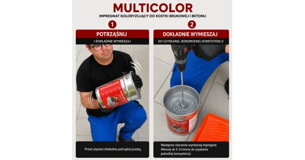 Impregnat koloryzujący do kostki brukowej, betonu NANOBAUER MULTICOLOR