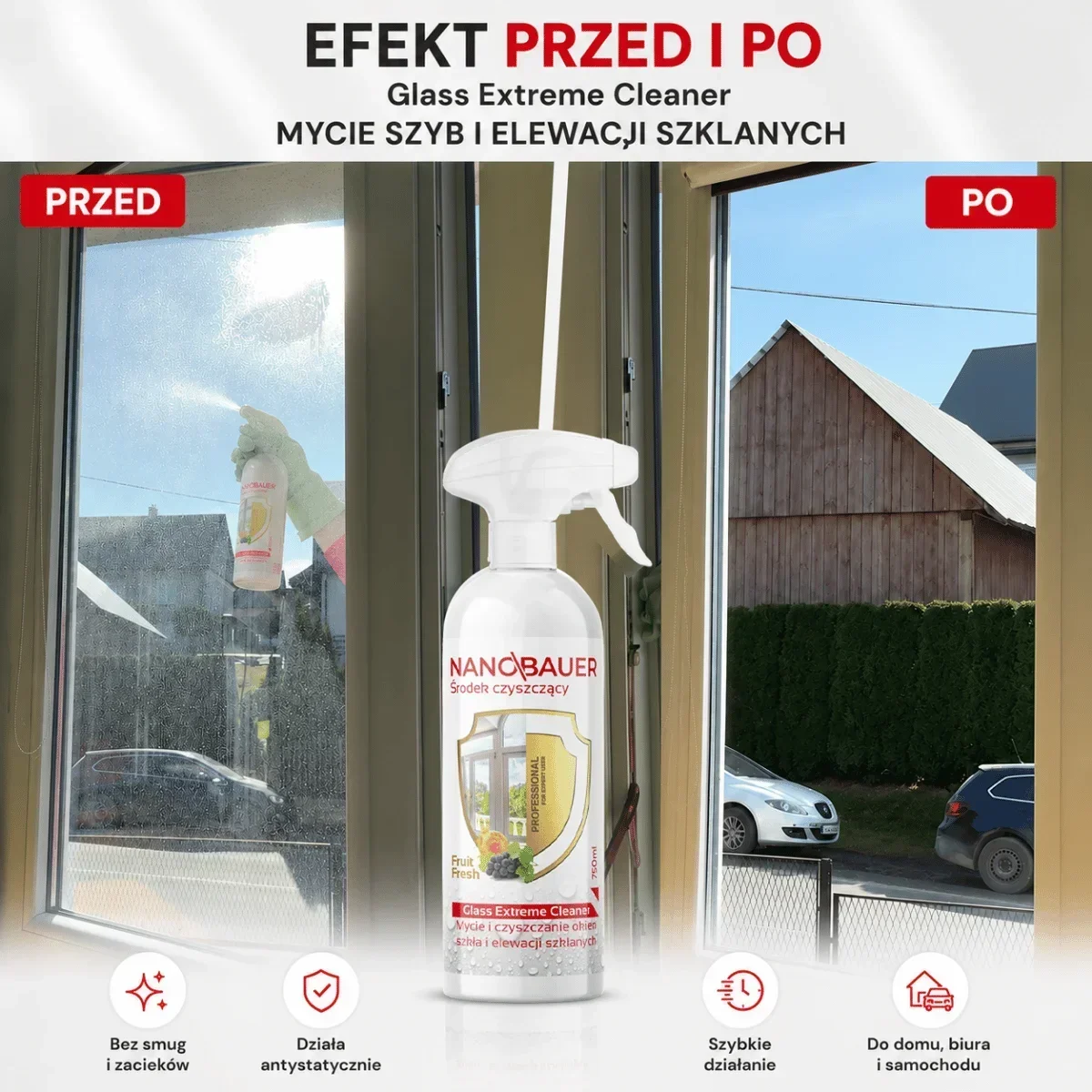 NANOBAUER® CZYSTY DOM zestaw 5 środków czyszczących