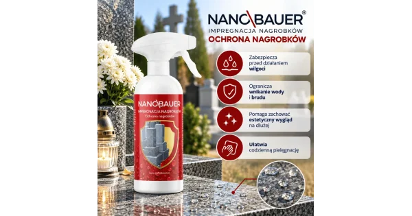 Zestaw płynu do mycia nagrobków i impregnat do nagrobków NANOBAUER