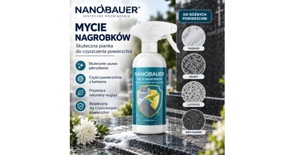 Płyn do mycia nagrobków do nagrobków NANOBAUER