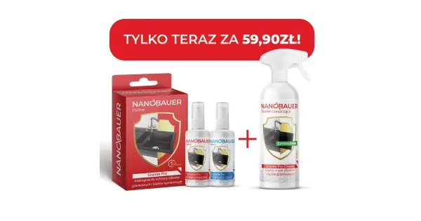 NANOBAUER® OCHRONA I CZYSZCZENIE ZLEWÓW GRANITOWYCH Zestaw 2 środków