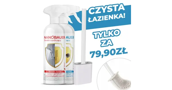 Zestaw do łazienki z antybakteryjną szczotką i środkami do czyszczenia