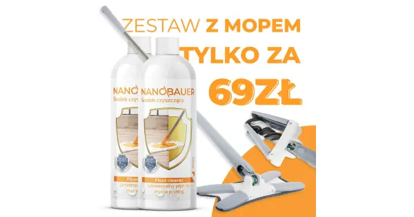 Zestaw do podłóg z wykręcanym mopem i środkami czystości