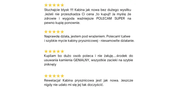Produkt do usuwania osadów i kamienia z kabiny prysznicowej 5 LITRÓW