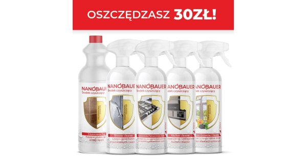 NANOBAUER® CZYSTY DOM zestaw 5 środków czyszczących PROMOCJA
