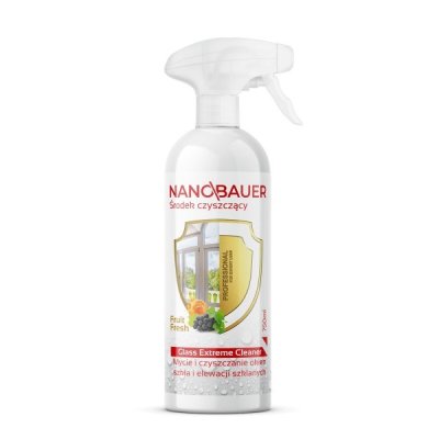 Płyn do mycia okien, szyb NANOBAUER GLASS EXTREME CLEANER 750 ML